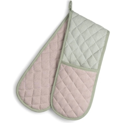 KELA Chňapka rukavice dvojitá Tia 100% bavlna nugát/zelená 90 x 18 cm