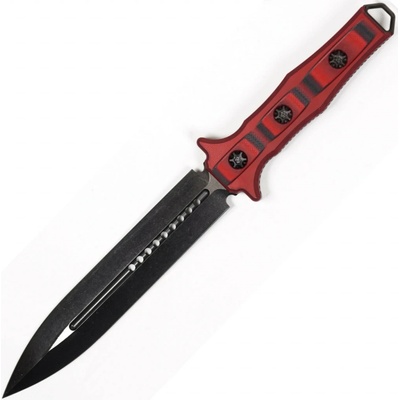 Heretic Knives Nephilim DLC Blade, Red/Blk G10 Handle H003-6A-REDBLK