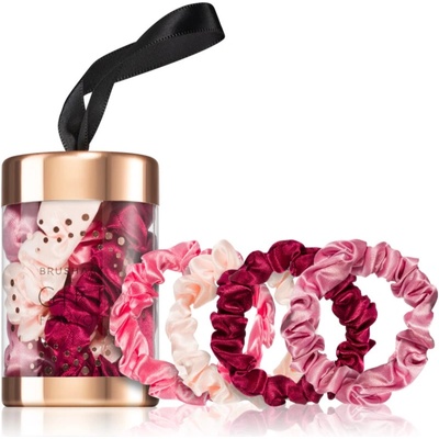 BrushArt Gift for You Slim satin scrunchie set ластици за коса Pink & Red