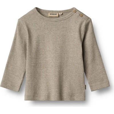 WHEAT Детска блуза с дълъг ръкав Wheat Kid's Rib T-Shirt L/S Milo Longsleeve - Gravel Melange - размер 50 (EU) (704-4607-0111)