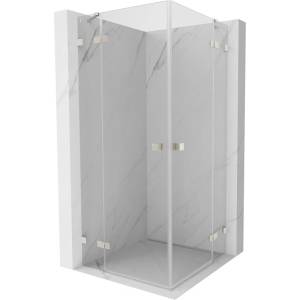 Mexen Lunar Duo душ кабина с отваряща се врата 95 x 95 см, прозрачен, четкаван никел - 834-095L-095P-97-00 (834-095L-095P-97-00)