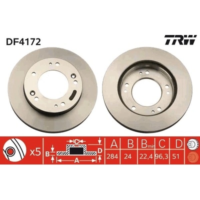 Brzdový kotúč TRW DF4172