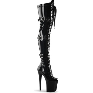 Pleaser USA Pleaser Flamingo-3028 Blk Str Pat/Blk 41