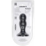  Double Rattle Liquid Silicone Anal Plug - M - Black