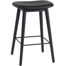 Muuto Fiber 65cm wood base + black leather