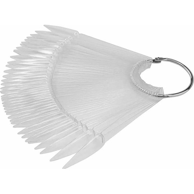 Starnails Vzorník na UV gel/ gel lak/ lak, CLEAR tvar stiletto vějíř
