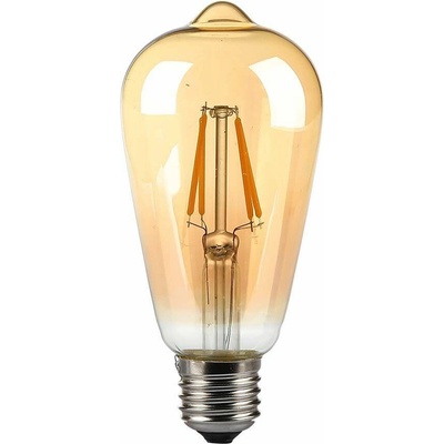 V-TAC Retro LED žiarovka E27, 4W, 350lm, ST64 jantárové sklo, 2200K