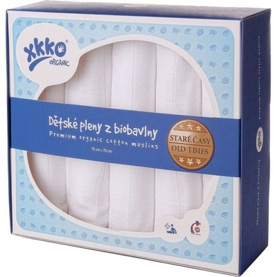 Kikko z biobavlny XKKO Organic 70 x 70 Staré časy/Bird Eye staré časy bílé 5 ks