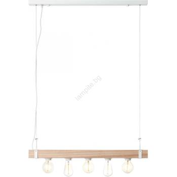 Brilliant - Полилей на въже WHITEWOOD 5xE27/30W/230V (LX0309)