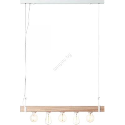 Brilliant - Полилей на въже WHITEWOOD 5xE27/30W/230V (LX0309)