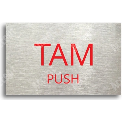ACCEPT Tabulka SEM - TAM - typ 34 (80 x 50 mm) - stříbrná tabulka - barevný tisk bez rámečku