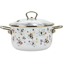 BELIS Smaltovaný hrniec so sklenenou pokrievkou 24 cm – 5,5 l – PREMIUM krémový - 71924-116DPHN3
