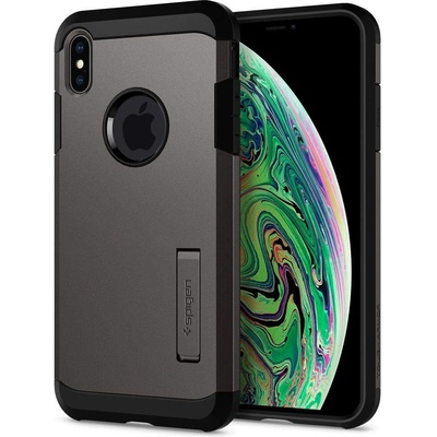 Spigen Tough Armor Case - хибриден кейс с най-висока степен на защита за iPhone XS Max (сив)