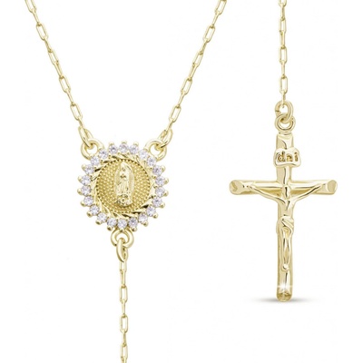 Biju Pozlacený růženec 14k kruh se zirkony, kuličky 3002196