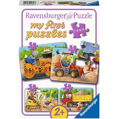 RAVENSBURGER Moje prvé Zvieratá na stavenisku 4v1 2,4,6,8 dielov