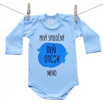 Boodyy Modré body s dlhým rukávom Prvý spoločný Deň otcov s menom dieťatka