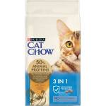 Cat Chow 3 в 1 - Храна, богата на пуешко месо, 15 кг