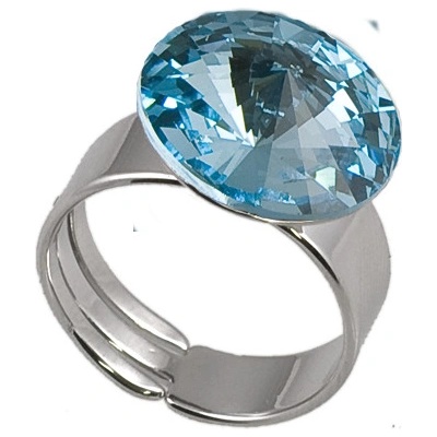 Klimm prsten Rivoli se Swarovski Elements Aqua 1670