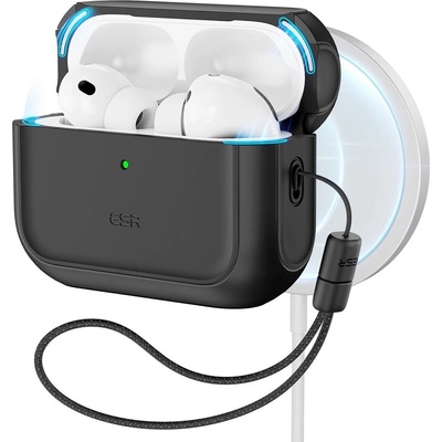 ESR Хибриден удароустойчив кейс с връзка за ръка съвместим с MagSafe за Apple AirPods Pro 3 - ESR Orbit Halolock MagSafe Case (черен) (KF2353967)