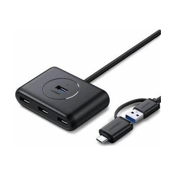 UGREEN HUB USB 3.0 + USB-C 3.1 UGREEN 4-portowy, OTG (czarny)