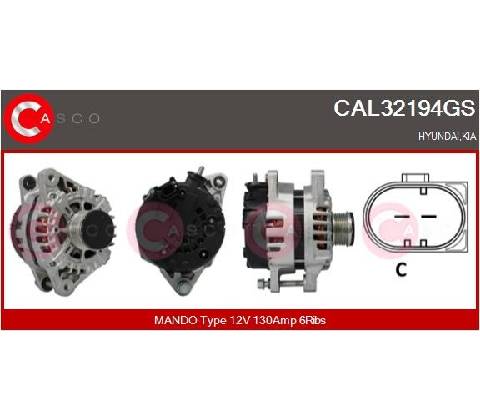 CASCO Alternátor CAL32194GS