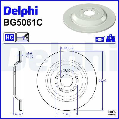Brzdový kotúč DELPHI BG5061C