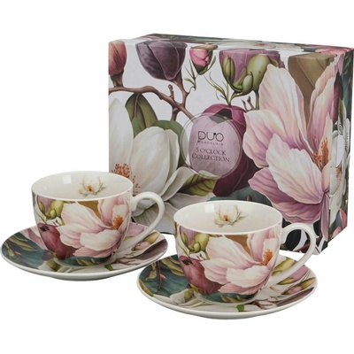 Duo Duo Porcelánová šálka s podšálkou Magnolie sada 2 x 270 ml