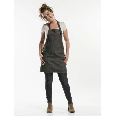 Chaud Devant Kuchářská zástěra s náprsenkou Salopet Brown Denim Brown