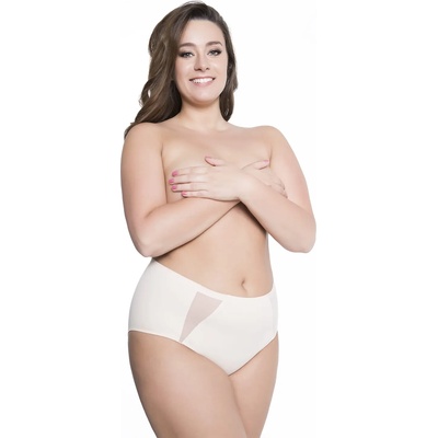 Julimex Бежови бикини с висока талия PearlEH-32136-BEŻ - Бежов, размер XXXL