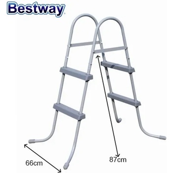 Bestway Стълба за басейни с височина 76 и 84 см, Bestway 58430 Flowclear, 87х66см (58430 Flowclear)