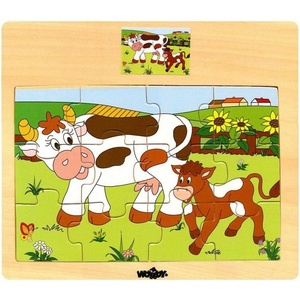 Woodyland Пъзел Woody Домашни животни - Крава и Теленце (93010-caw) - baby
