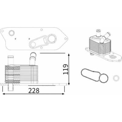 Olejový chladič, motorový olej MAHLE CLC 469 000S (CLC469000S)