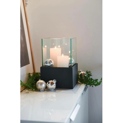 eshop-kvetinace.cz Svícen CANDELITA, sklolaminát, výška 29 cm, antracit
