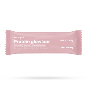 GymBeam BeastPink Протеинов бар GlowBar 40 g ягода