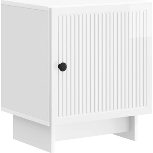 vidaXL Нощен шкаф Бял гланц 43 x 34, 5 x 50 см Инженерна дървесина (893883)