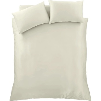 Catherine Lansfield Бежово двойно удължено сатенено спално бельо 230x220 cm Silky Soft - Catherine Lansfield (BD/55075/W/KQS/CHP)
