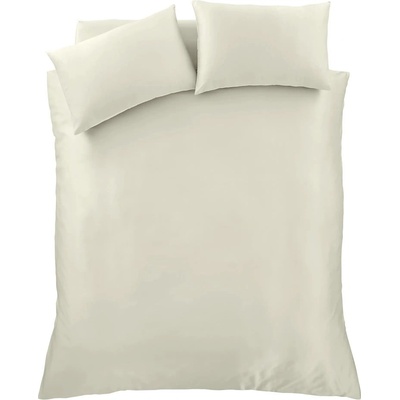 Catherine Lansfield Бежово двойно удължено сатенено спално бельо 230x220 cm Silky Soft - Catherine Lansfield (BD/55075/W/KQS/CHP)