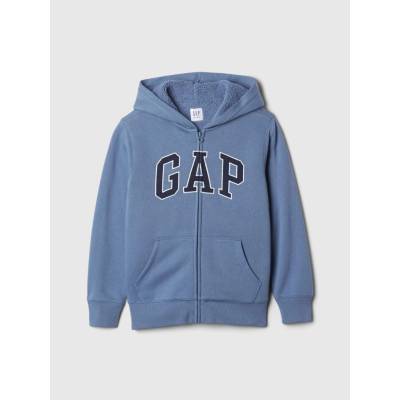 GAP detská sherpa mikina s logom Modrá