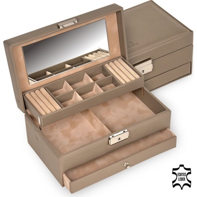 Sacher šperkovnica Helen Nature leather sivá