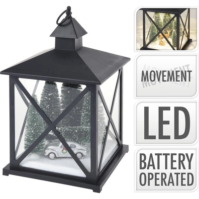 ProGarden Lucerna s LED osvětlením a pohybující se vánoční dekorací SOB 38 cm KO-AX5306570SOB