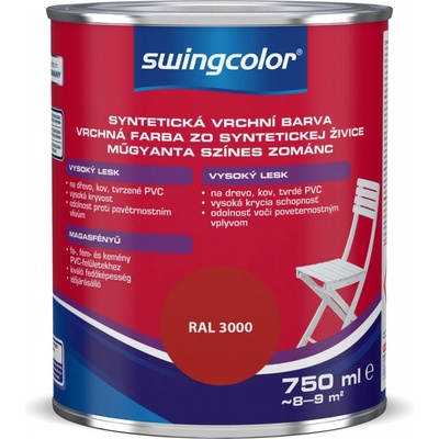 Swingcolor Farebný email 0,75 l ohnivo červená