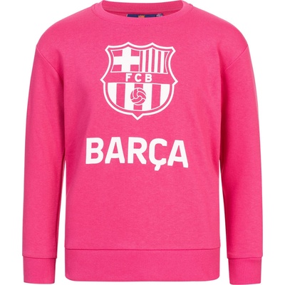 Fotbalfans Dívčí mikina FC Barcelona Team Crest růžová