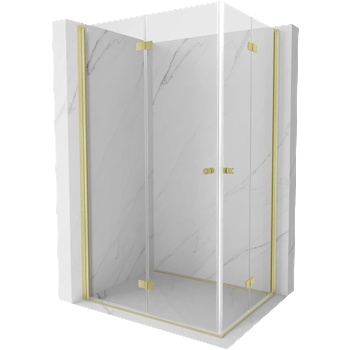 Mexen Mist-F Duo сгъваема лява душ кабина 110 x 80 cm, прозрачна, златна матирана - 8A6-110L-080P-55-00 (8A6-110L-080P-55-00)