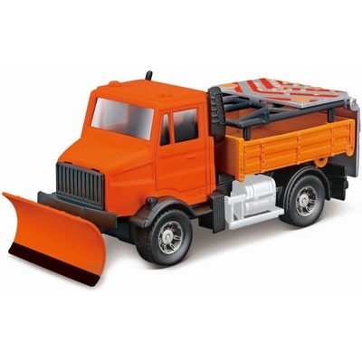 Bburago servisné vozidlá Road Security with Snow Plough and Signal Board 1:43