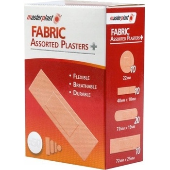 Masterplast Fabric Assorted Plasters náplast mix krabička 50 ks