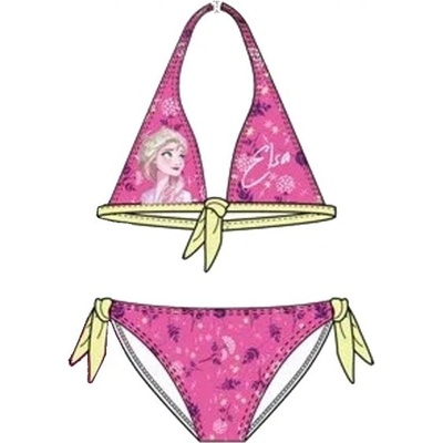 Sun City - Dievčenské dvojdielne plavky Ľadové kráľovstvo Frozen Elsa - tm. ružové