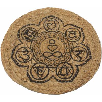 Ancient Wisdom Prírodné prestieranie juta 30 cm potlač čakry