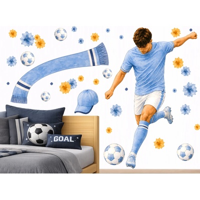 Nalepte.cz Futbalista Manchestru City úpravy na prianie futbalové nálepky na stenu hárok 122 x 187 cm