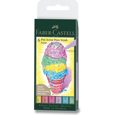 Faber Castell 167163 Pitt Artist Pen Brush súprava 6 ks pastelové farby