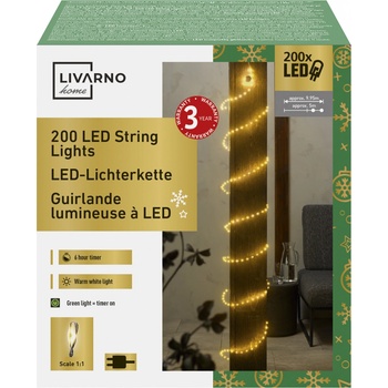LIVARNO home Světelný LED řetěz 200 LED svazek stříbrná
